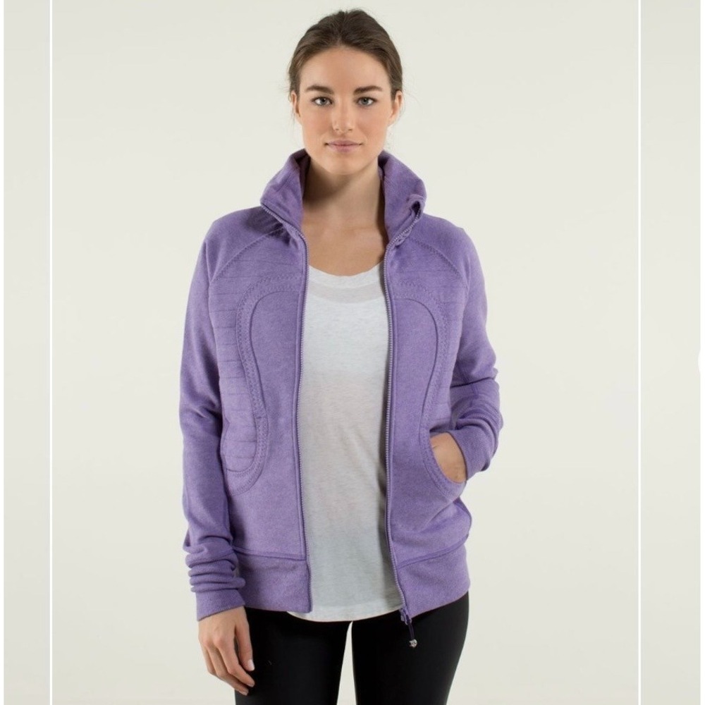 Lululemon Calm & Cozy Jacket "Scuba Cuddle Up"  Womens 6 Purple Sweatshirt - Picture 4 of 14